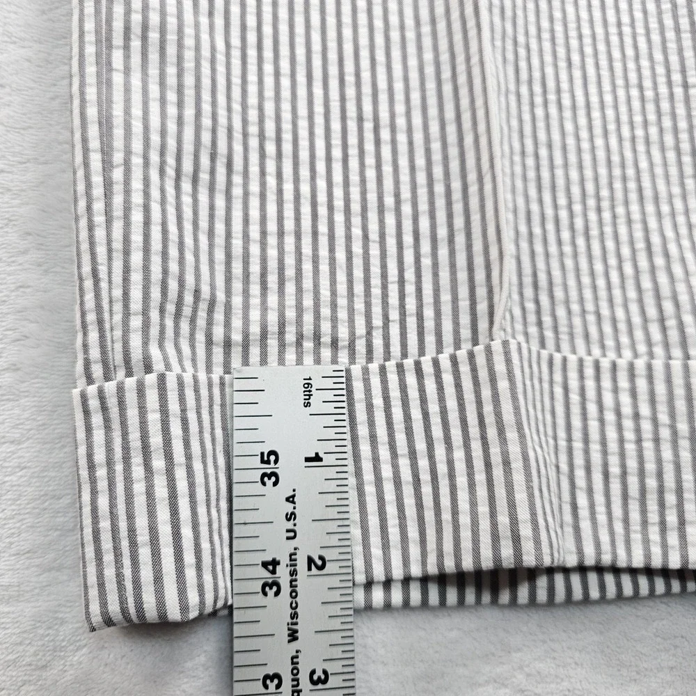 Brooks Brothers Seersucker Trousers Pants Mens 34x30 Cuffed Gray White Hickory